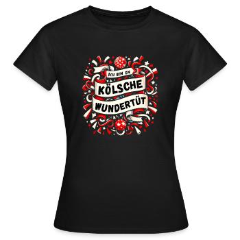 Karneval Köln Kölsch Rut Wiess Kölner Kölnerin Fun - T-shirt Femme - noir - Devant - AI Model Female 172 dark (172cm)