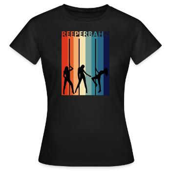 Reeperbahn Vintage retro Hamburg Kiez Strip - Frauen T-Shirt - Schwarz - Vorne - AI Model Female 172 dark (172cm)