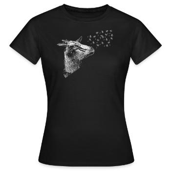 Pusteblume Ziege Löwenzahn Blume Bauernhof Zoo - Frauen T-Shirt - Schwarz - Vorne - AI Model Female 172 dark (172cm)
