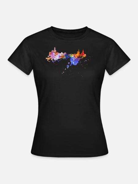 Dresden Skyline Graffiti Shirt aus Sachsen Farben - Frauen T-Shirt - Schwarz