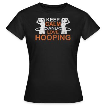 Keep Calm And Love Hooping Hulahoop Hula Sport - T-shirt Femme - noir - Devant - AI Model Female 172 dark (172cm)