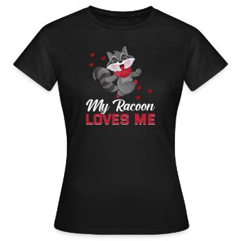 Mein Waschbär liebt mich - Frauen T-Shirt - Schwarz - Vorne - AI Model Female 172 dark (172cm)