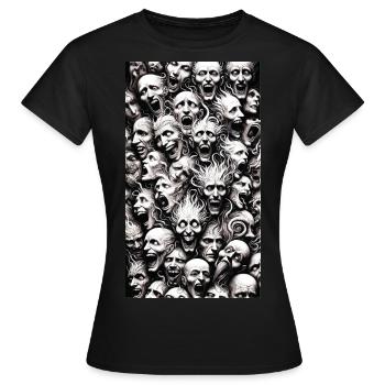 Faces Madness - Women's T-Shirt - black - Front - AI Model Female 172 dark (172cm)