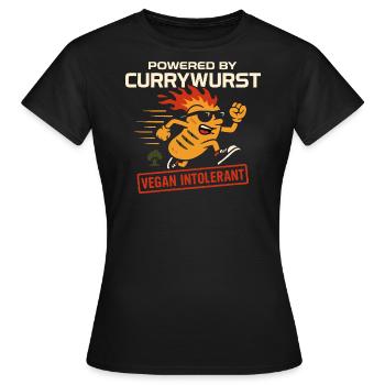 Powered by Currywurst - Frauen T-Shirt - Schwarz - Vorne - AI Model Female 172 dark (172cm)