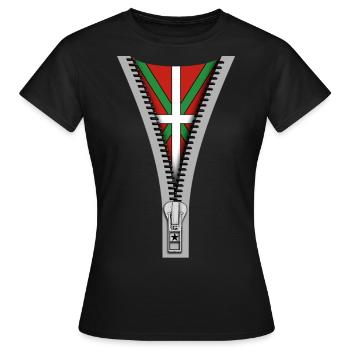 Basque Zipper - T-shirt Femme - noir - Devant - AI Model Female 172 dark (172cm)