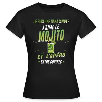 mojito et apéro - T-shirt Femme - noir - Devant - AI Model Female 172 dark (172cm)