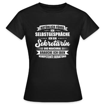 Sekretärin kompetente Beratung - Frauen T-Shirt - Schwarz - Vorne - AI Model Female 172 dark (172cm)