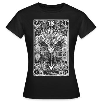 Weißer Tarot-Drache - Frauen T-Shirt - Schwarz - Vorne - AI Model Female 172 dark (172cm)