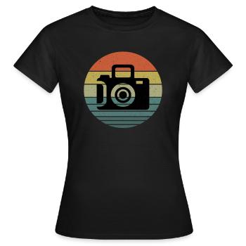 photography - Women's T-Shirt - black - Front - AI Model Female 172 dark (172cm)
