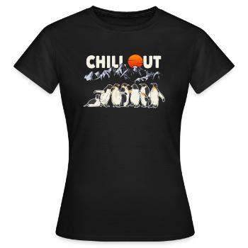 Cadeau de pingouin Chill Out T-shirt - T-shirt Femme - noir - Devant - AI Model Female 172 dark (172cm)