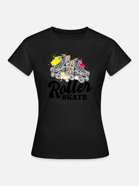 Rollschuhe - Frauen T-Shirt - Schwarz