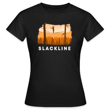 Slackline - T-shirt Femme - noir - Devant - AI Model Female 172 dark (172cm)