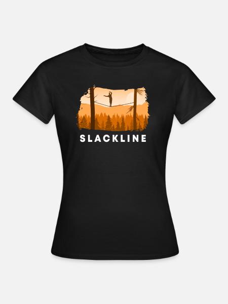 Slackline - Frauen T-Shirt - Schwarz