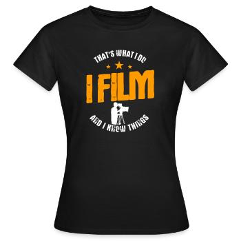 opérateur camera - T-shirt Femme - noir - Devant - AI Model Female 172 dark (172cm)