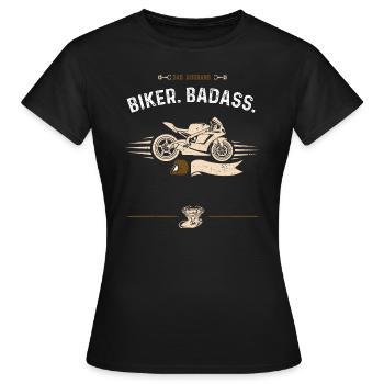 Papa. Mari. Cycliste. Dur à cuire. - T-shirt Femme - noir - Devant - AI Model Female 172 dark (172cm)