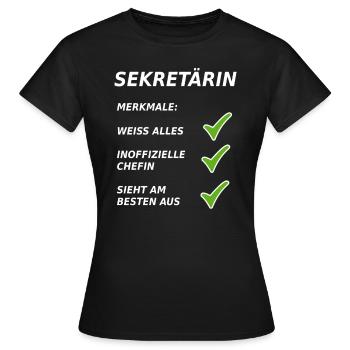 Sekretärin - Sekretär - Geschenk - Frauen T-Shirt - Schwarz - Vorne - AI Model Female 172 dark (172cm)