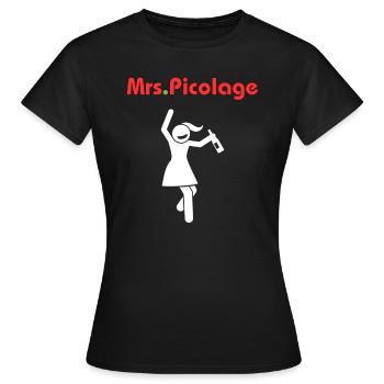 Mrs picolage - T-shirt Femme - noir - Devant - AI Model Female 172 dark (172cm)
