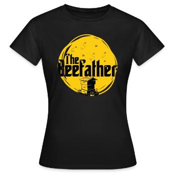 Le beefather - abeille miel apiculteur fleurs en nid d'abeille - T-shirt Femme - noir - Devant - AI Model Female 172 dark (172cm)
