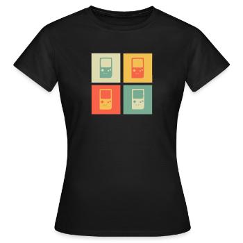 Retrogaming Gaming Zocker Old School Geschenk 2d - Frauen T-Shirt - Schwarz - Vorne - AI Model Female 172 dark (172cm)