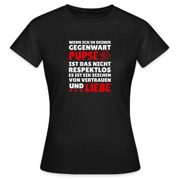 Ich pupse nur aus liebe. Geschenkidee. - Frauen T-Shirt - Schwarz - Vorne - AI Model Female 172 dark (172cm)