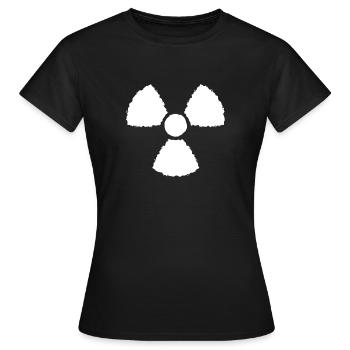 Nuklear Symbol Zeichen - Frauen T-Shirt - Schwarz - Vorne - AI Model Female 172 dark (172cm)