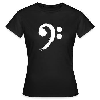Bass musikalische Symbole - Frauen T-Shirt - Schwarz - Vorne - AI Model Female 172 dark (172cm)