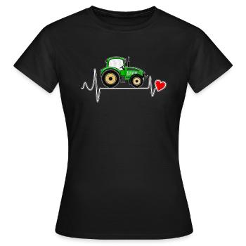 HEARTBEAT TRACTOR - Women's T-Shirt - black - Front - AI Model Female 172 dark (172cm)