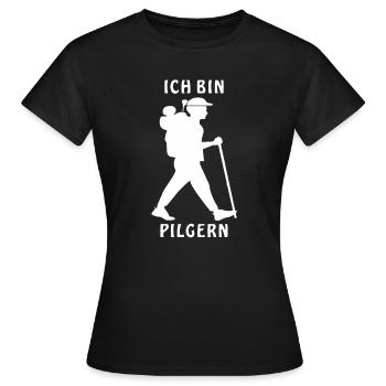 ICH BIN PILGERN - Frauen T-Shirt - Schwarz - Vorne - AI Model Female 172 dark (172cm)