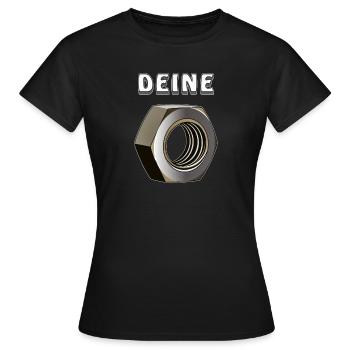 DEINE MUTTER - Frauen T-Shirt - Schwarz - Vorne - AI Model Female 172 dark (172cm)