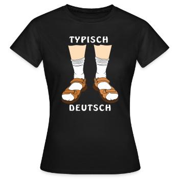 TYPISCH DEUTSCH - Frauen T-Shirt - Schwarz - Vorne - AI Model Female 172 dark (172cm)