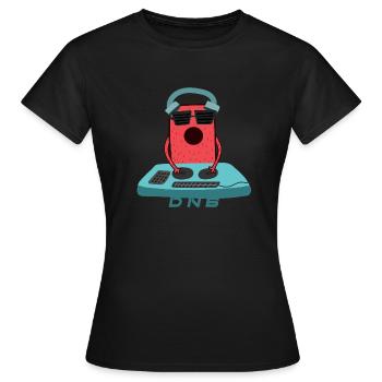 Drum'n'bass vinyl D'n'B DNB DJ Jungle Music rave - Frauen T-Shirt - Schwarz - Vorne - AI Model Female 172 dark (172cm)