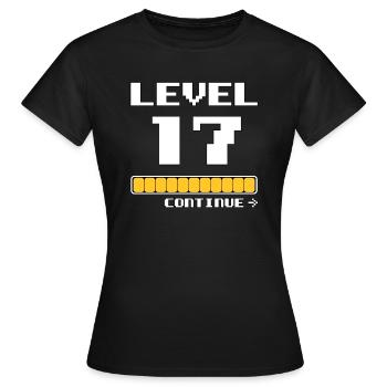 17. Geburtstag - Level 17 - 17 Jahre lustiges - Frauen T-Shirt - Schwarz - Vorne - AI Model Female 172 dark (172cm)