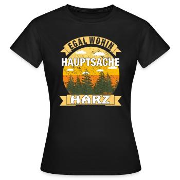 HAUPTSACHE HARZ - Frauen T-Shirt - Schwarz - Vorne - AI Model Female 172 dark (172cm)