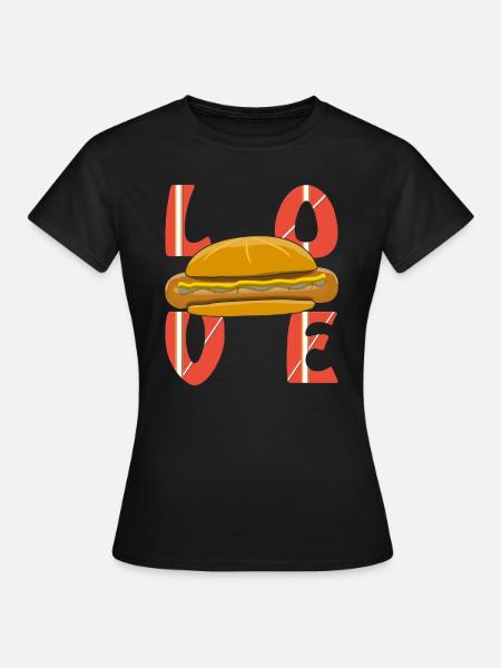 LOVE BRATWURST - Frauen T-Shirt - Schwarz