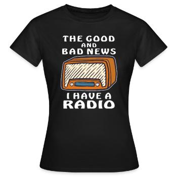 J’AI UNE RADIO - T-shirt Femme - noir - Devant - AI Model Female 172 dark (172cm)