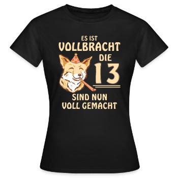 13 GEBURTSTAG - Frauen T-Shirt - Schwarz - Vorne - AI Model Female 172 dark (172cm)