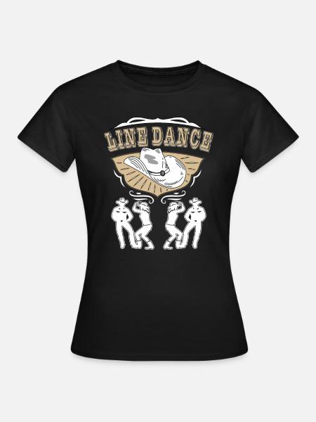 LINE DANCE - Frauen T-Shirt - Schwarz