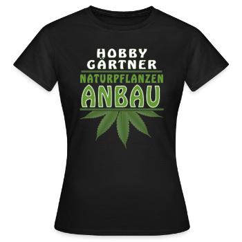 HANF HOBBY GÄRTNER - Frauen T-Shirt - Schwarz - Vorne - AI Model Female 172 dark (172cm)