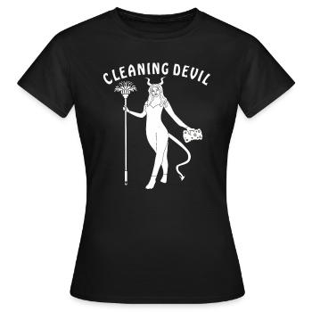 NETTOYAGE DU DIABLE - T-shirt Femme - noir - Devant - AI Model Female 172 dark (172cm)