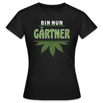 HANF BIN NUN GÄRTNER - Frauen T-Shirt - Schwarz - Vorne - AI Model Female 172 dark (172cm)