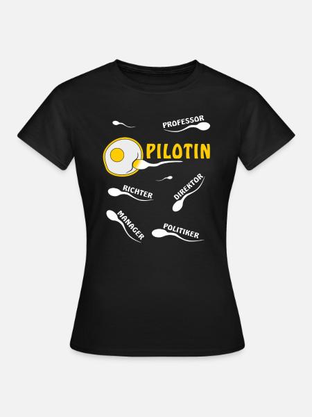 PILOTIN - Frauen T-Shirt - Schwarz
