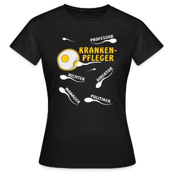 KRANKENPFLEGER - Frauen T-Shirt - Schwarz - Vorne - AI Model Female 172 dark (172cm)