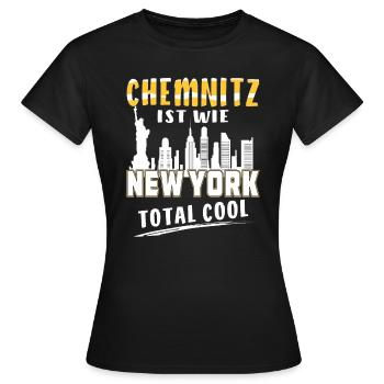 CHEMNITZ IST WIE NEW YORK - Frauen T-Shirt - Schwarz - Vorne - AI Model Female 172 dark (172cm)