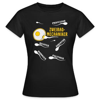 MÉCANICIEN DEUX-ROUES - T-shirt Femme - noir - Devant - AI Model Female 172 dark (172cm)