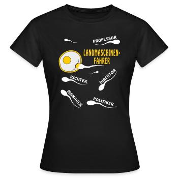LANDMASCHINEN-FAHRER - Frauen T-Shirt - Schwarz - Vorne - AI Model Female 172 dark (172cm)