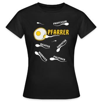 PFARRER - Frauen T-Shirt - Schwarz - Vorne - AI Model Female 172 dark (172cm)