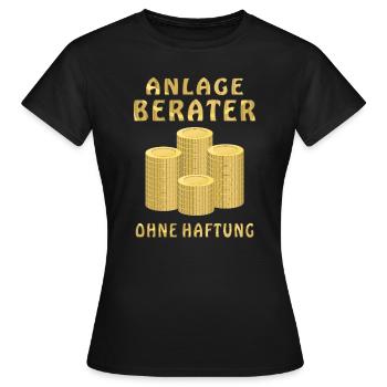 GELD MÜNZEN ANLAGE BERATER - Frauen T-Shirt - Schwarz - Vorne - AI Model Female 172 dark (172cm)