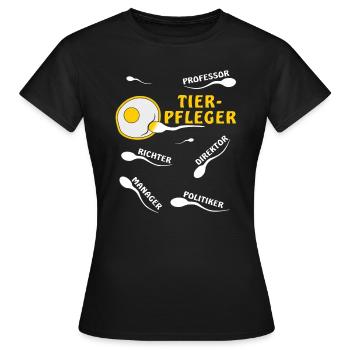 TIERPFLEGER - Frauen T-Shirt - Schwarz - Vorne - AI Model Female 172 dark (172cm)