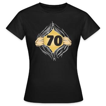 70 SHIRT ON - Women's T-Shirt - black - Front - AI Model Female 172 dark (172cm)