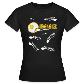 INFORMATIKER - Frauen T-Shirt - Schwarz - Vorne - AI Model Female 172 dark (172cm)